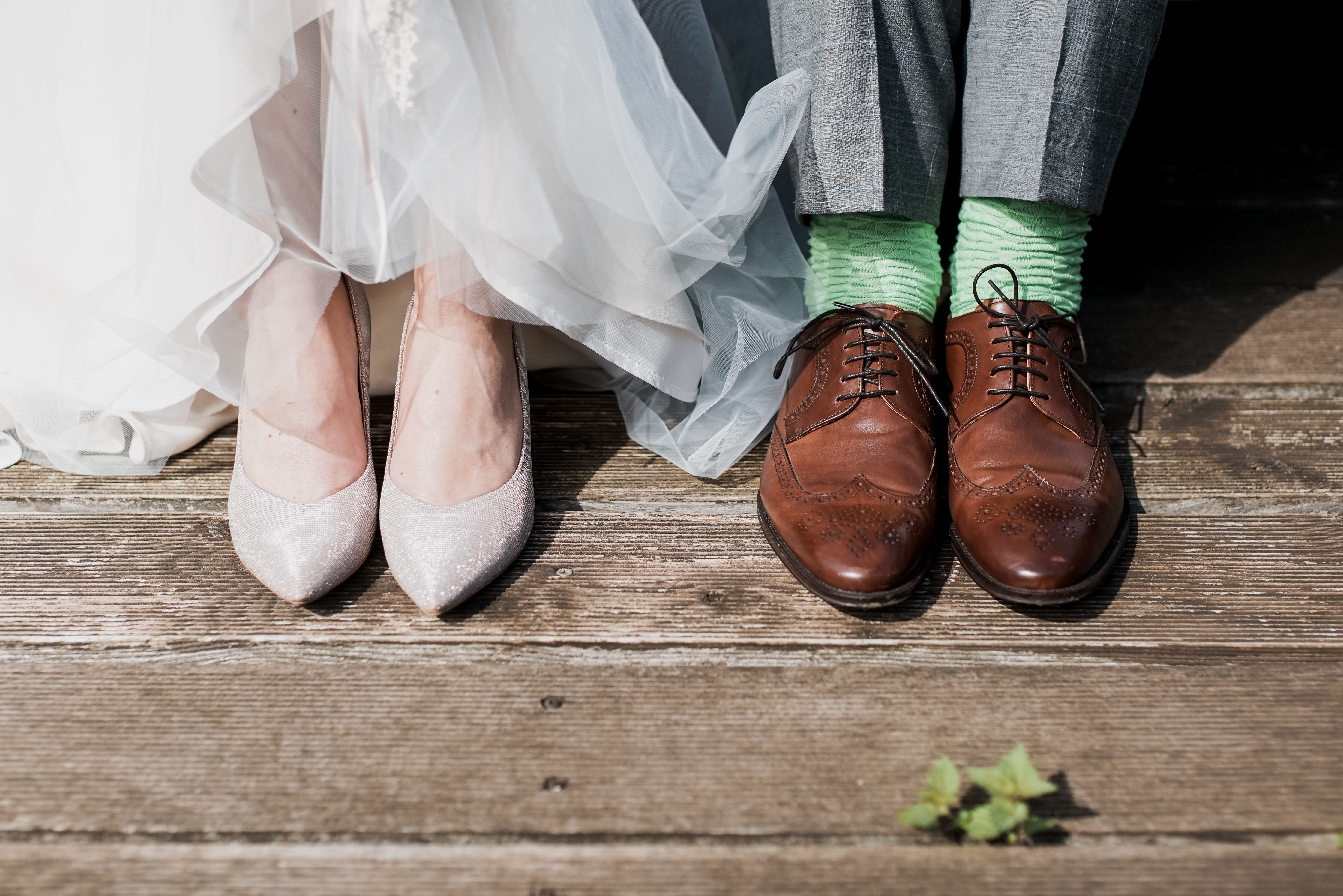 Picture of bride and groom’s shoes